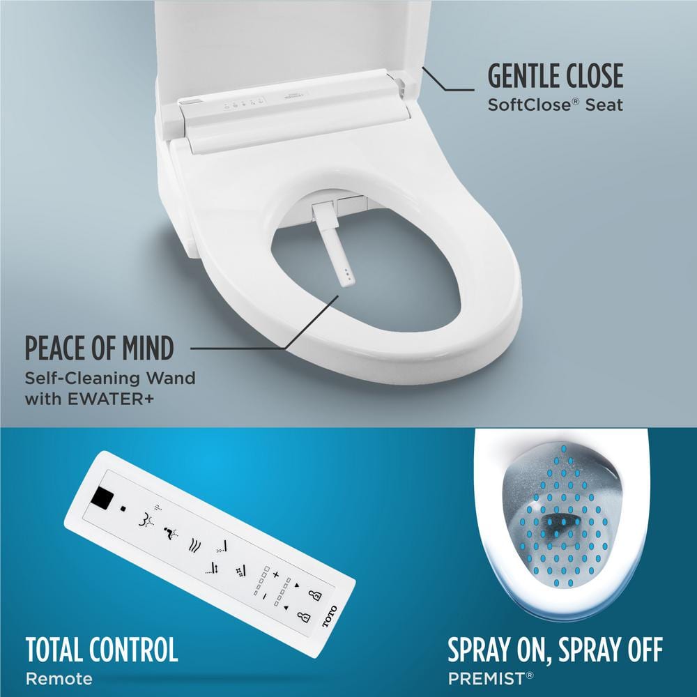 TOTO C5 Washlet Electric Heated Bidet Toilet Seat for Elongated Toilet in Cotton White