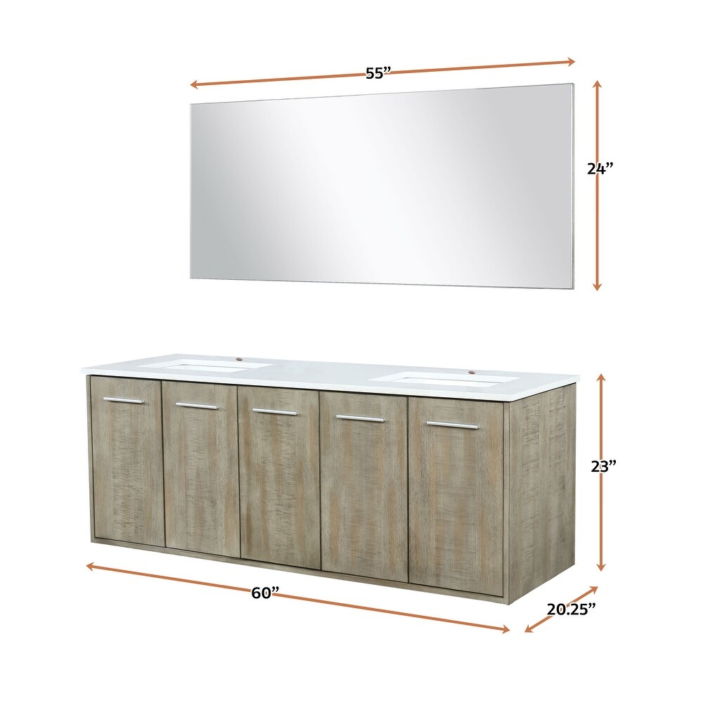 Fairbanks 24 in W x 20 in D Rustic Acacia Bath Vanity  Cultured Marble Top and 18 in Mirror