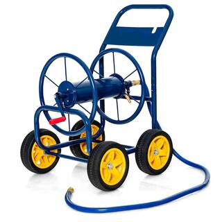 Costway Garden Hose Reel Cart Holds 330 ft. of 34 in. or 58 in. Hose 400 ft. of 12 ft. Hose Blue GT3919NY