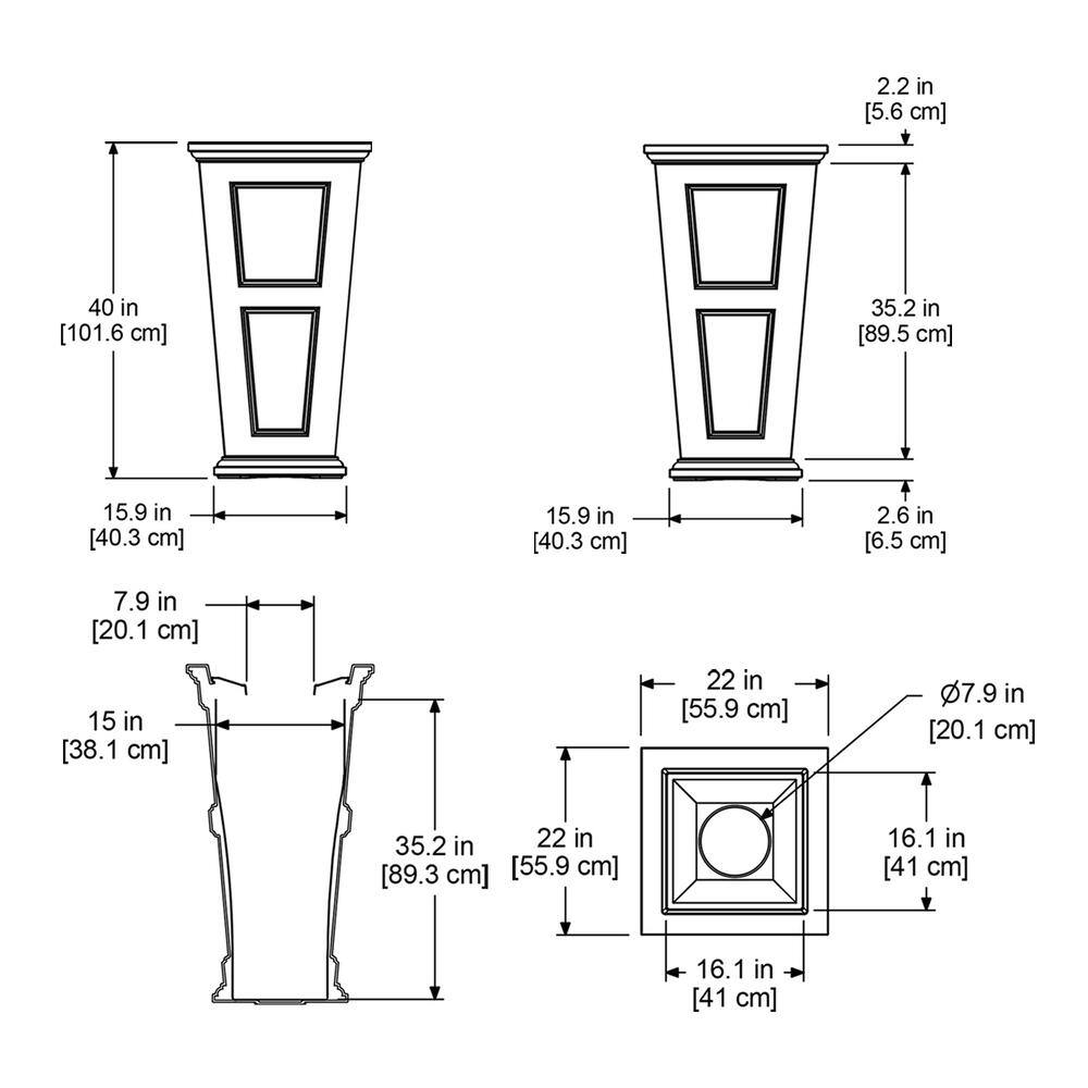 Mayne Fairfield 40 in. Tall 24 Gal. Espresso Waste Bin 8874-ES