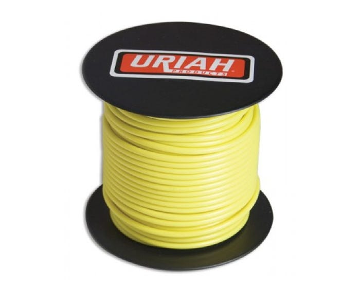 Uriah Products 12 AWG Yellow Insulated Stranded Primary Wire， 100 Spool - UA521240