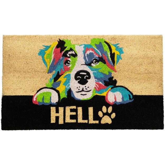 Multicolor Dog Outdoor Coir Doormat 18 quot X