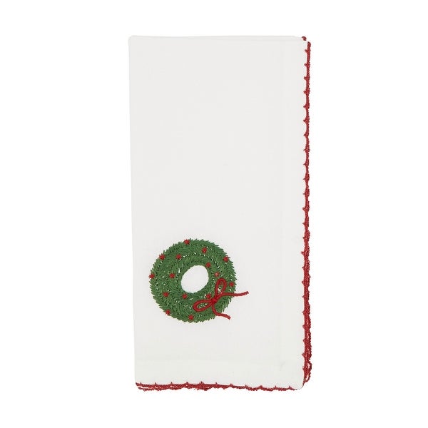 Winter Wreath Whip Stitch Napkin (Set of 4)