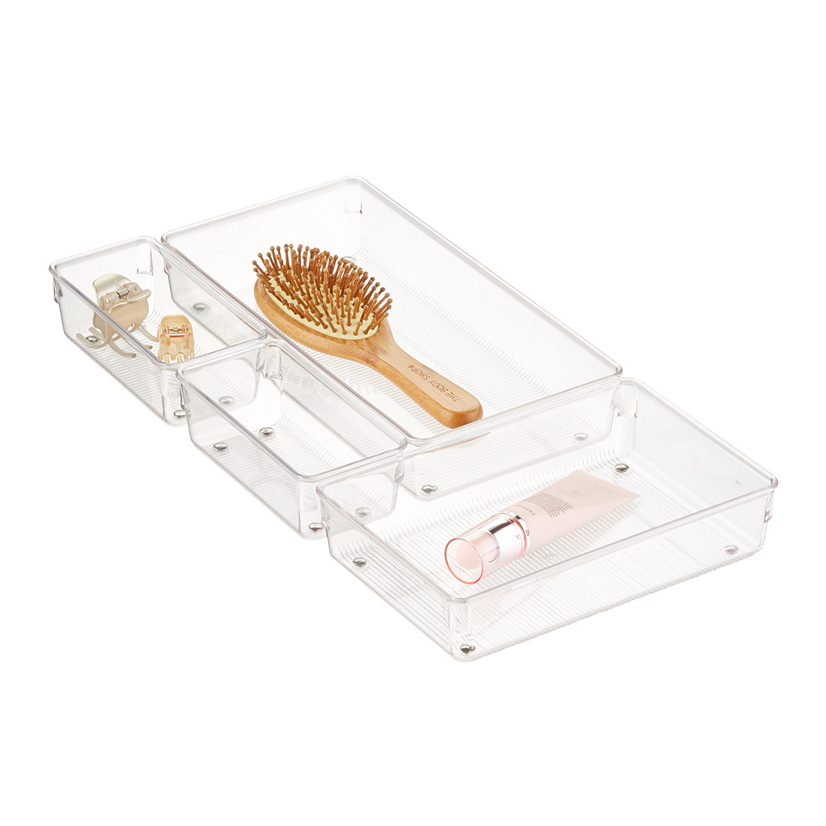 iDesign Linus Shallow Drawer Organizers Set of 4