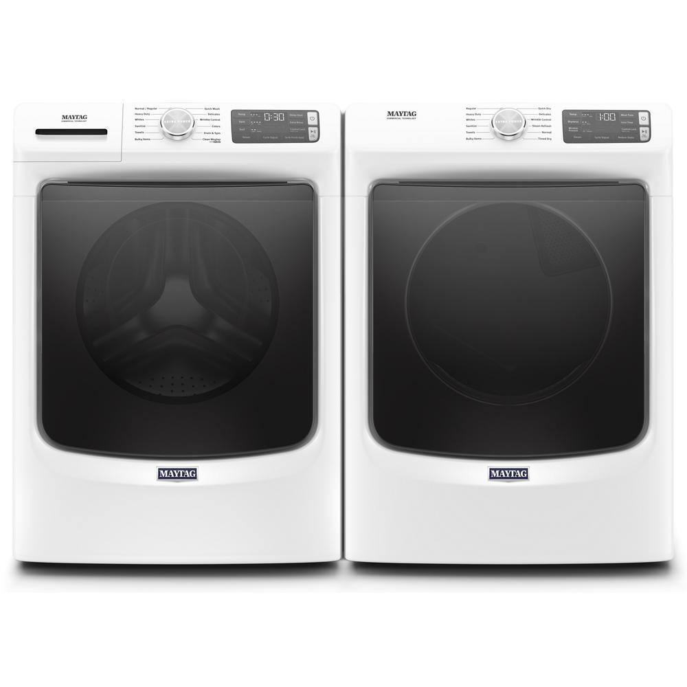 Maytag 7.3 cu. ft. 240-Volt White Stackable Electric Vented Dryer with Steam ENERGY STAR MED6630HW