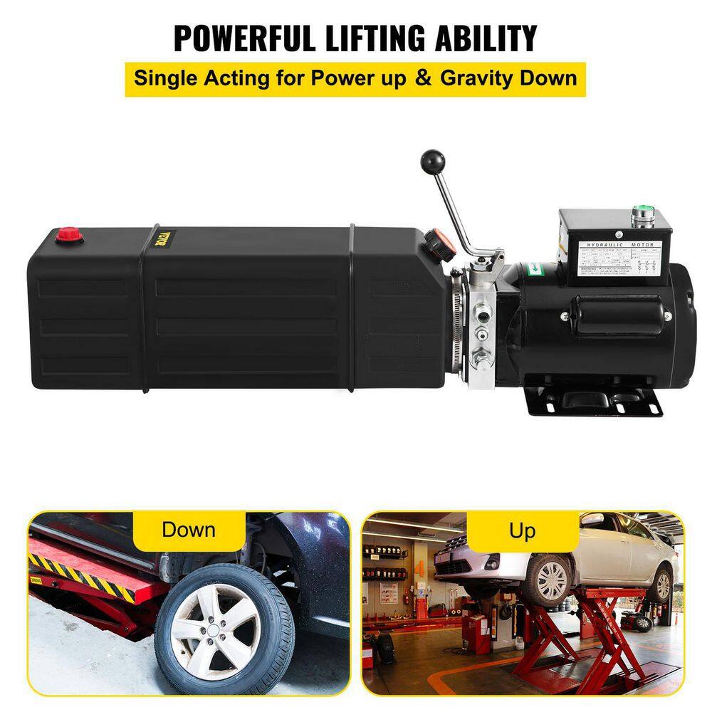 VEVOR Hydraulic Pump 4 Gal. Hydraulic Motor Hydraulic Lift Single Phase Car Lift 3450 RPM Dump Trailer 220V Portable Car Lift CZYYB4.0GLQCJSQ01V7