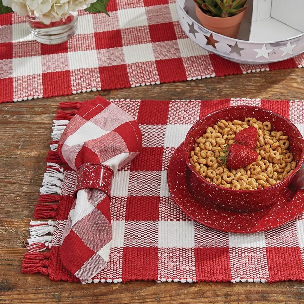 Park Designs Red And Cream Buffalo Check Napkin Set Of 4