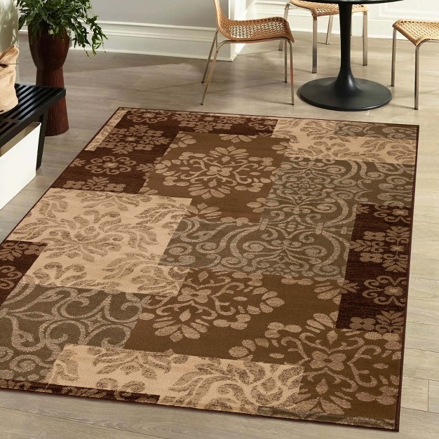 Floral Medallion Blocks Geometric Power loomed Living Room Bedroom Entryway Indoor Area Rug Or Runner 4 x27 X 6 x27 Beige Blue Nile Mills