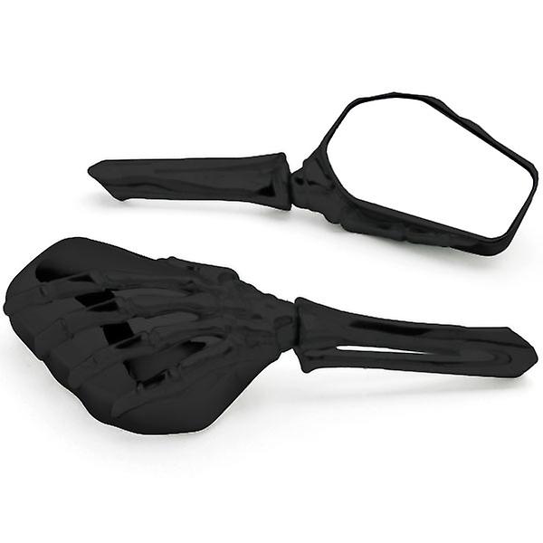 Custom Black Motorcycle Skeleton Bone Mirrors Compatible with Harley Davidson Dyna Glide Low Rider