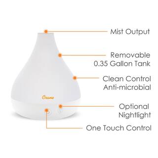 Crane 0.35 Gal. 2-in-1 Ultrasonic Cool Mist Humidifer  Aroma Diffuser for Small Rooms up to 200 sq. ft. EE-5953AD