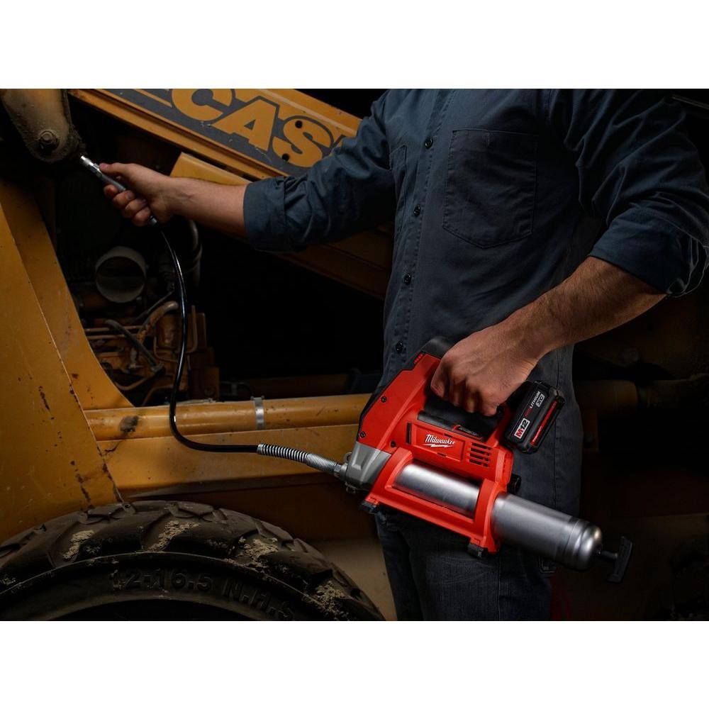 MW M12 12V Lithium-Ion Cordless Grease Gun Kit W Free M12 6.0Ah Battery 2446-21XC-48-11-2460