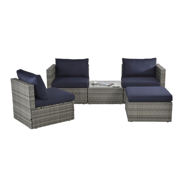 Saint Birch Outdoor 4 Person Seating Group With Cushions