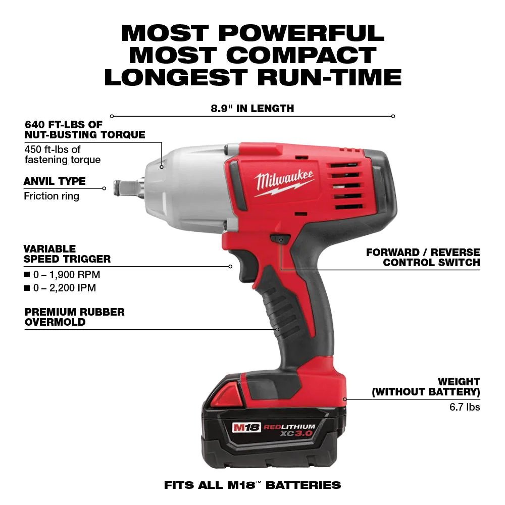 Milwaukee M18 18-Volt Lithium-Ion Cordless Combo Tool Kit (16-Tool) with Four 3.0 Ah Batteries, 1-Charger, 3-Tool Bag