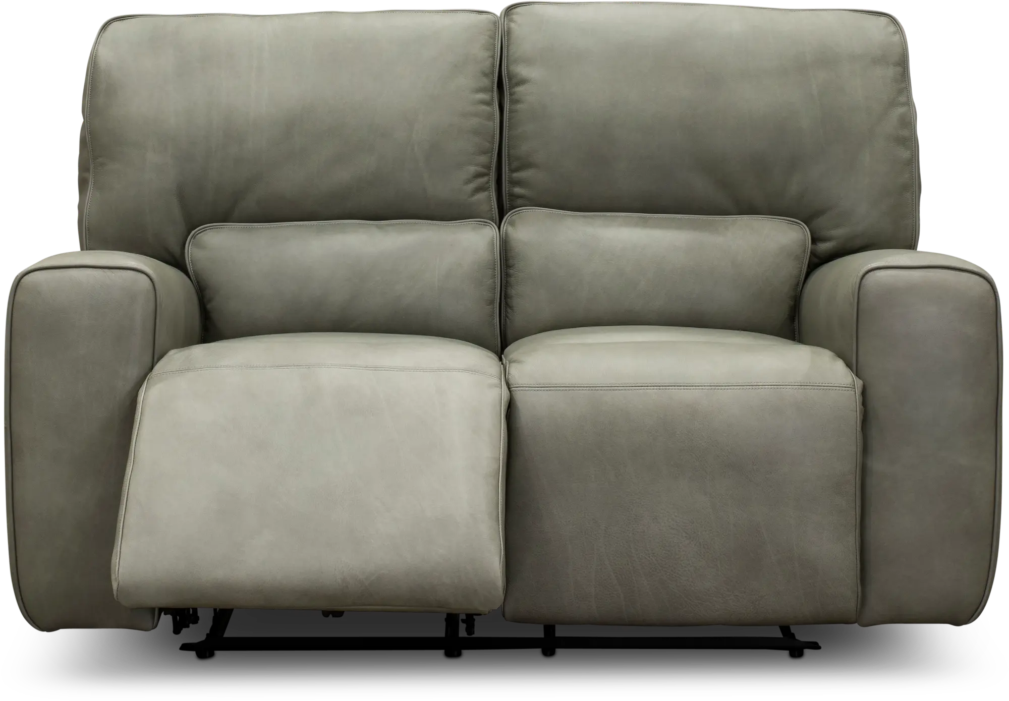 Madrid Gray Leather-Match Power Reclining Loveseat