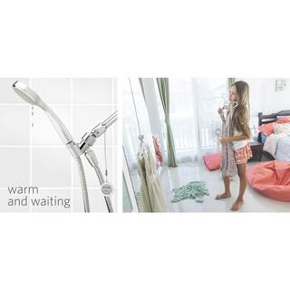 Evolve 3-Spray Patterns with 1.5 GPM 3.25 in. Wall Mount Handheld Shower Head with Auto Diverting Tub Spout Diverter in Chrome EV3342-CP150-SB