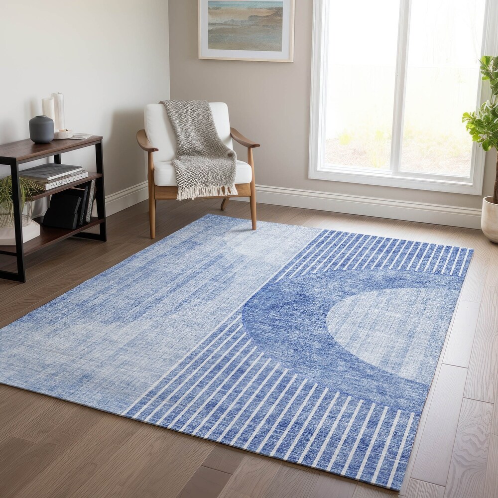 Machine Washable Indoor/ Outdoor Chantille Contemporary Geo Rug