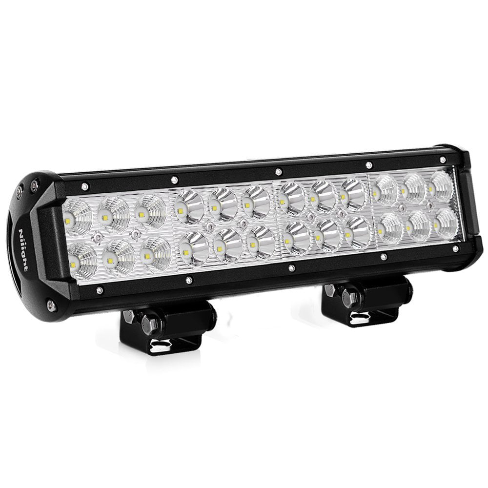 LED Light Bar Nilight 12 Inch 72W LED Work Light Spot Flood Combo LED Lights Led Bar Driving Fog Lights Jeep Off Road Lights Boat Lighting ，2 Years Warranty