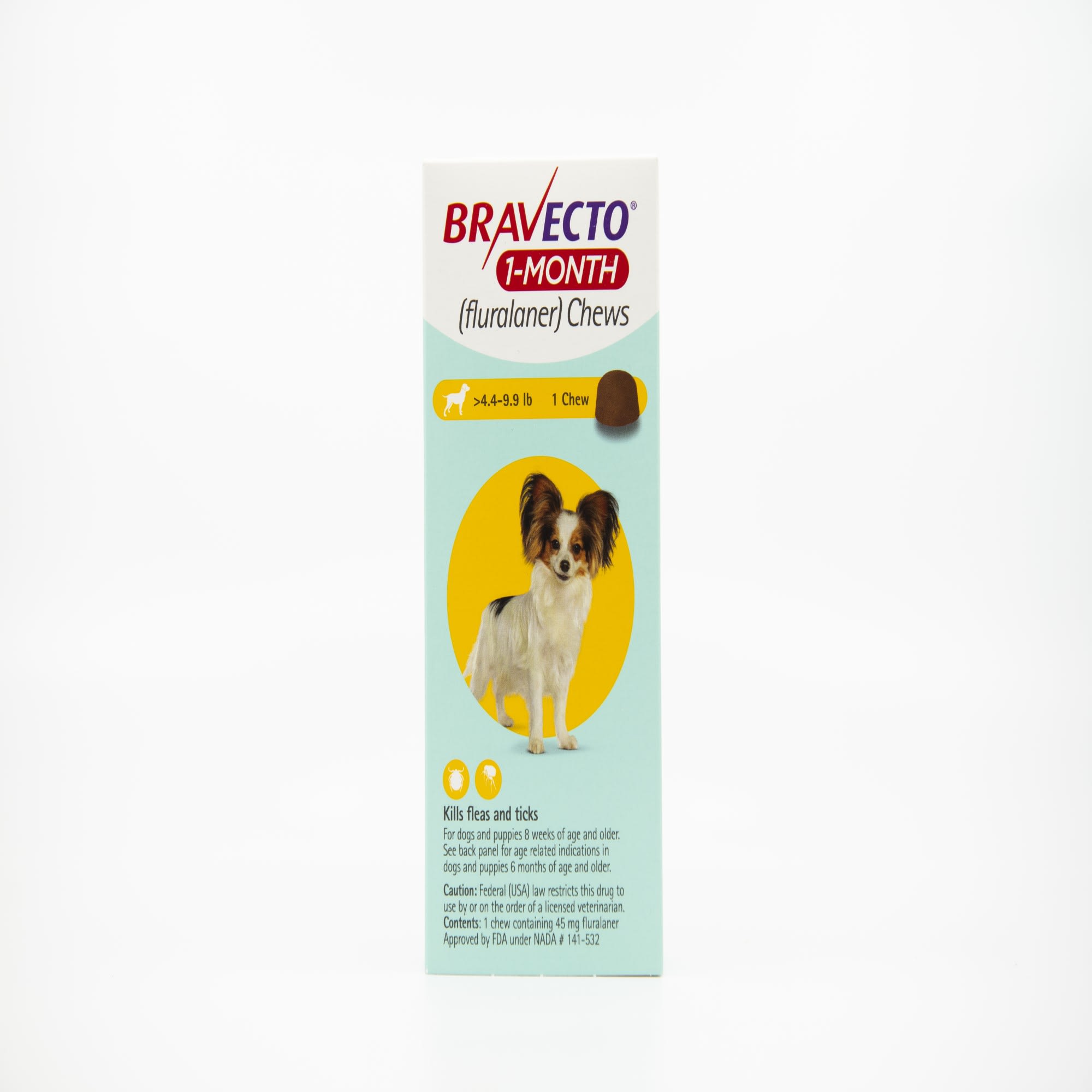 Bravecto 1-Month Chews for Dogs 4.4-9.9lbs， 1 Month Supply