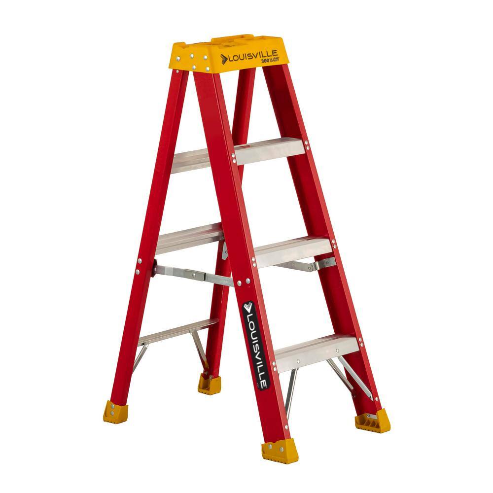 Louisville Ladder 4 ft. Fiberglass Step Ladder with 300 lbs. Load Capacity Type IA Duty Rating L-3016-04