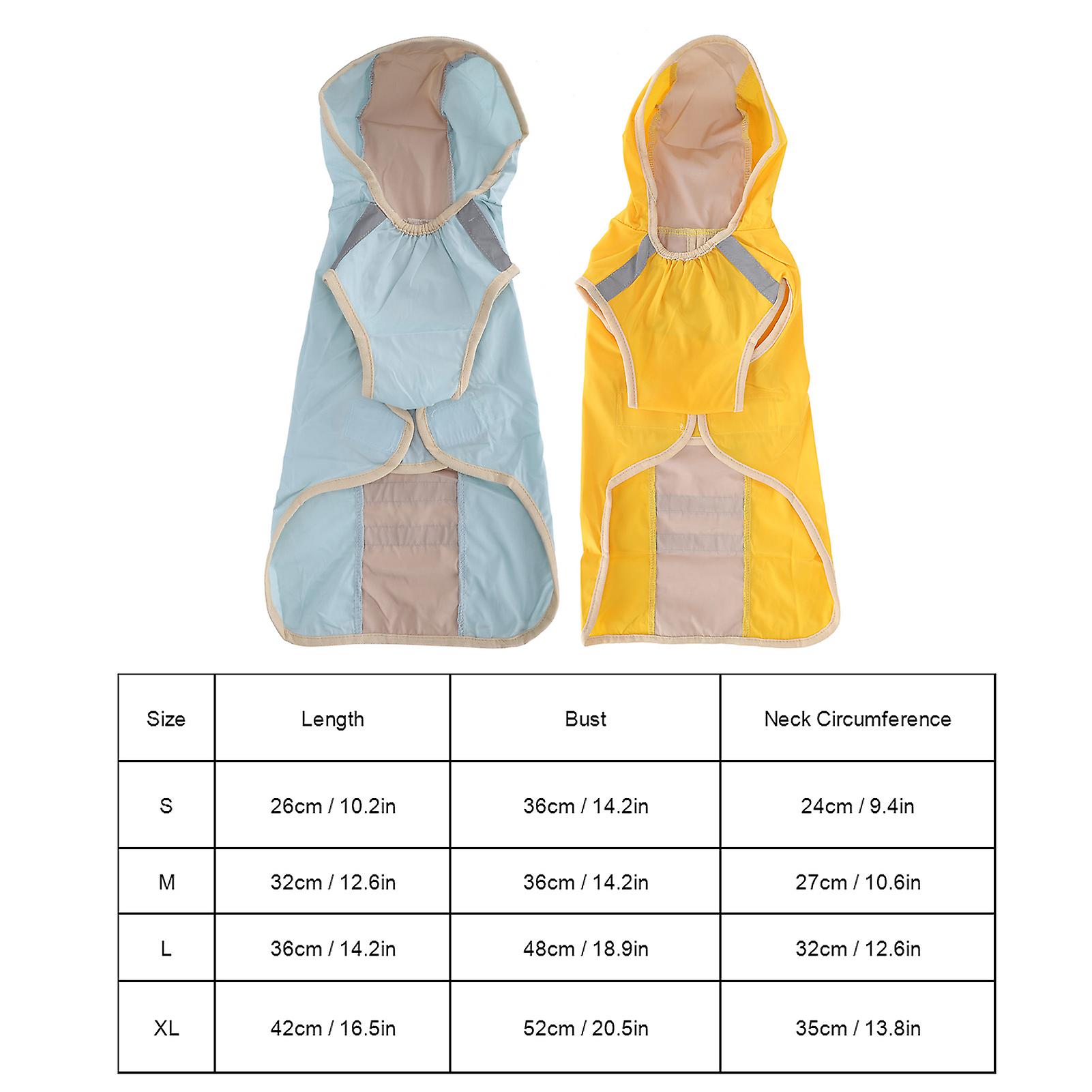 Dog Raincoat Waterproof Windproof Pet Rain Jacket With Safety Reflective Stripe Adjustable Dog Rainwear For Wet Rain Weather[large-yellow]