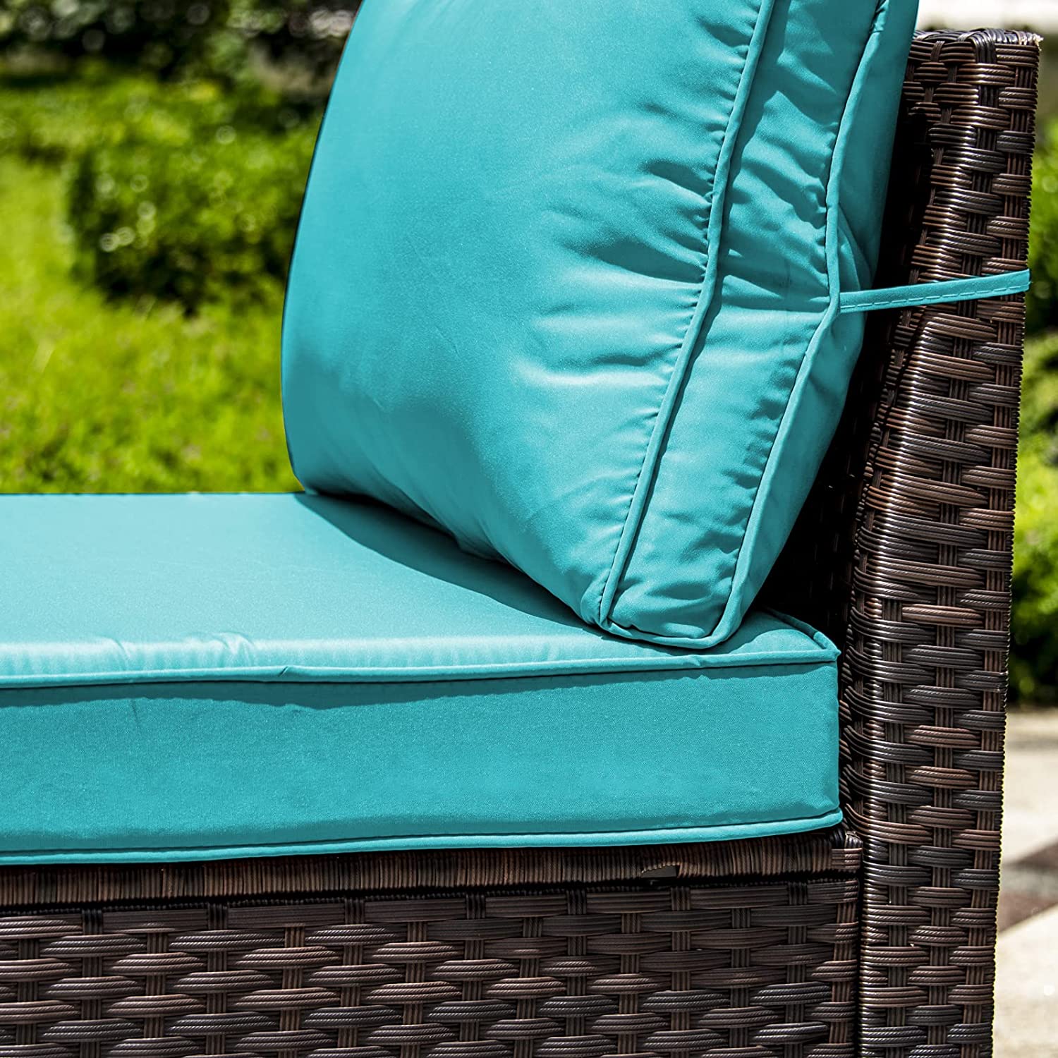 Kullavik Classic Accessories Outdoor Patio Cushion Covers,Water-Resistant 25.4 x 25.4 x 4 inch Patio Furniture Chair Cushion Slipcover,Blue