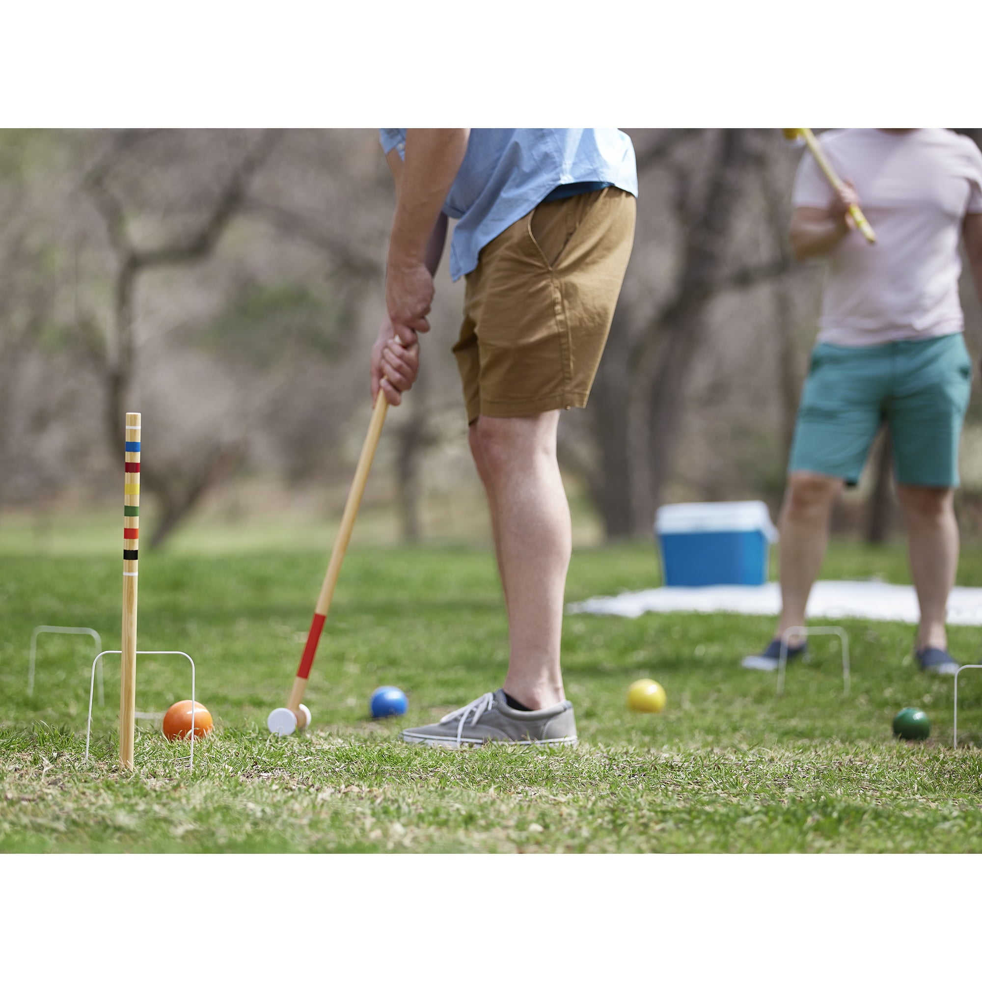 YardGames Premium Outdoor Lawn Croquet Game Set with 6 Wood Mallets