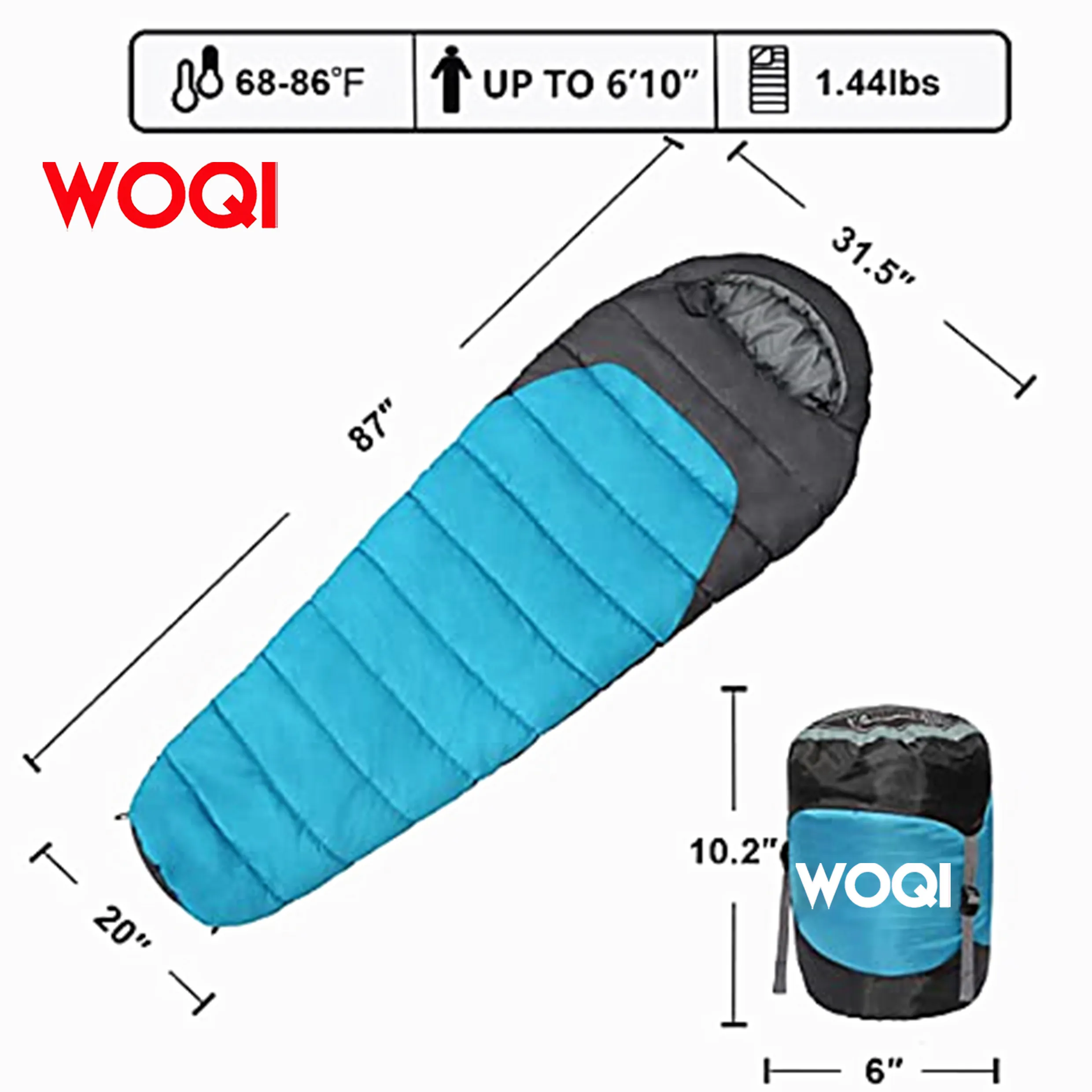 Woqi Winter camping Lightweight Sleep Bags Cotton Hollow 5 20 Degree sleeping bags for Kids Adults