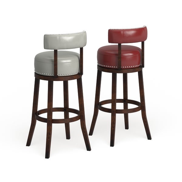 Copper Grove Rogers Faux Leather Swivel Barstool (Set of 2)