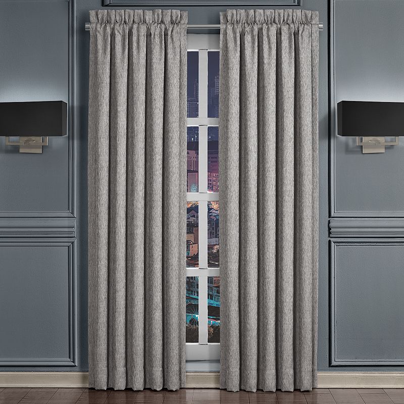 Five Queens Court Genesis Charcoal 2-pack Window Curtains