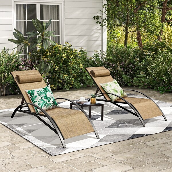 EROMMY Outdoor Patio Lounge Chair，Adjustable Recliner Outdoor Lounge Chairs，Multiple Colors Available