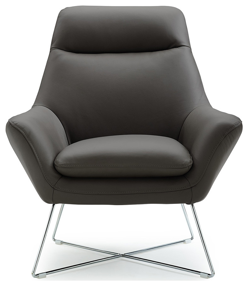 Daiana Chair Dark Gray Leather   Contemporary   Armchairs And Accent Chairs   by Kolibri Decor  Houzz