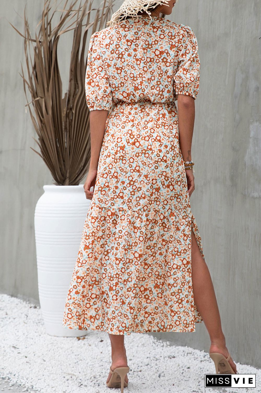 Floral Print Loose Long Dress Wholesale