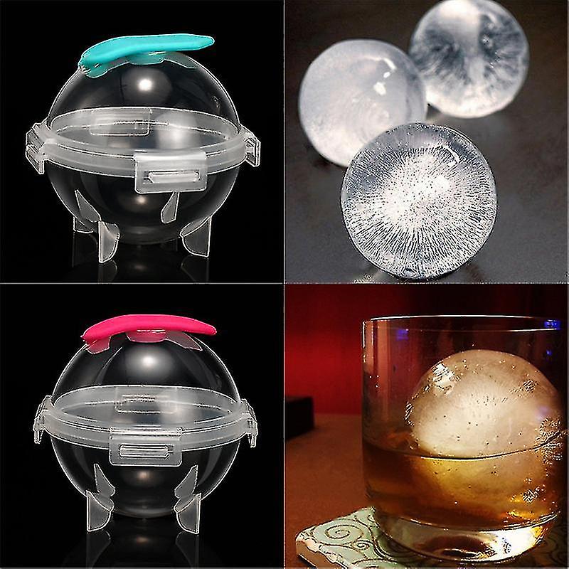 4pcs Round Ball Ice Cube Plastic Ice Mold Whiskey Ice Tray Random Color