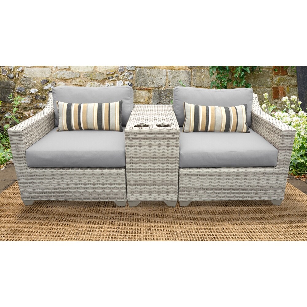 Fairmont 3 Piece Outdoor Wicker Patio Furniture Set