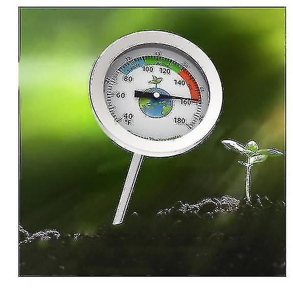 Compost Soil Thermometer Stainless Steel Probe Fertilizer Water Thermometer