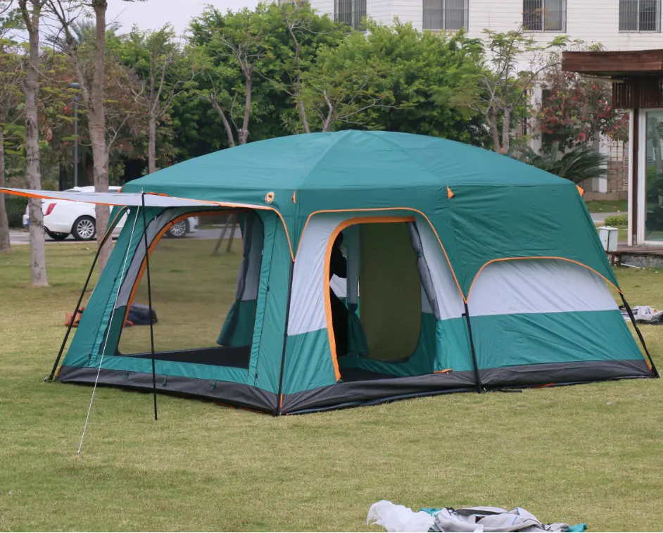 6 Person Backpacking Tents Outdoor Camping Polyester 68D Silicone Coated Fabric Double Layer Waterproof Hiking Camping Tent