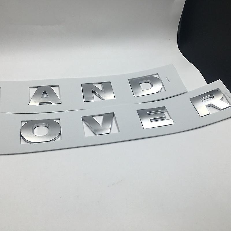 Front Hood Emblem Rear Trunk Tailgate Logo Sticker For Land Rover Range Rover Letters Blacksilver