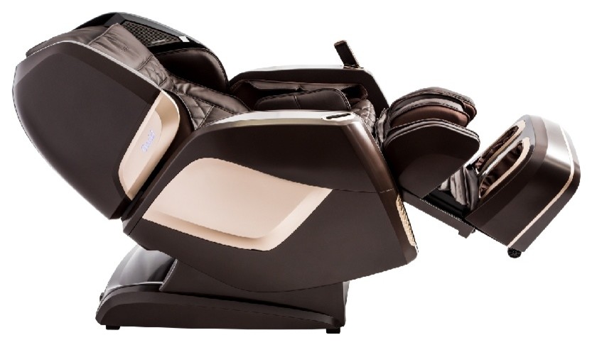 Osaki OS Pro Maestro 4D L Track Massage Chair With Foot Roller  Brown   Contemporary   Massage Chairs   by easymassagechair  Houzz