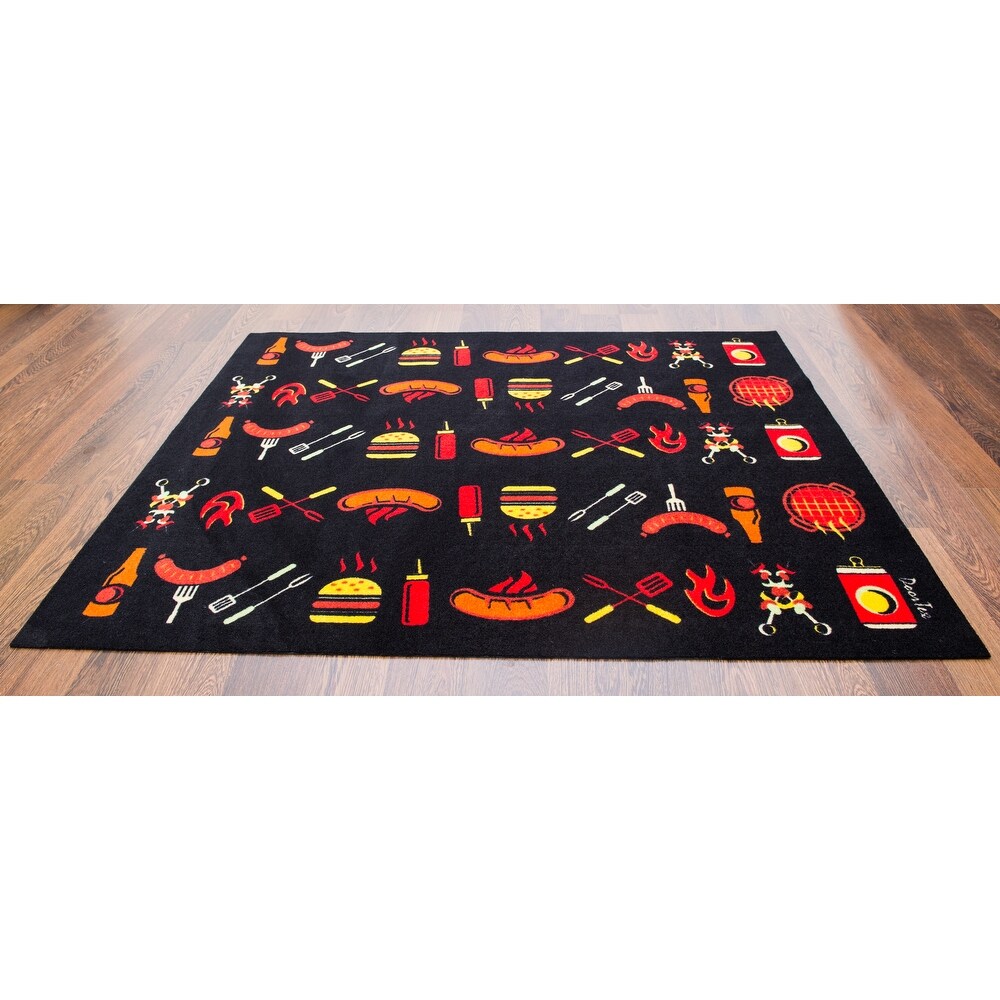 Doortex  BBQ Mat  Under Grill Mat  Fire Retardant and Flame Resistant Mat with Flame Design  Size 39\