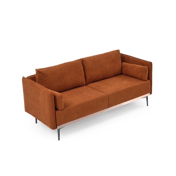 Modern Sofa 3Seat Couch with Stainless Steel Trim