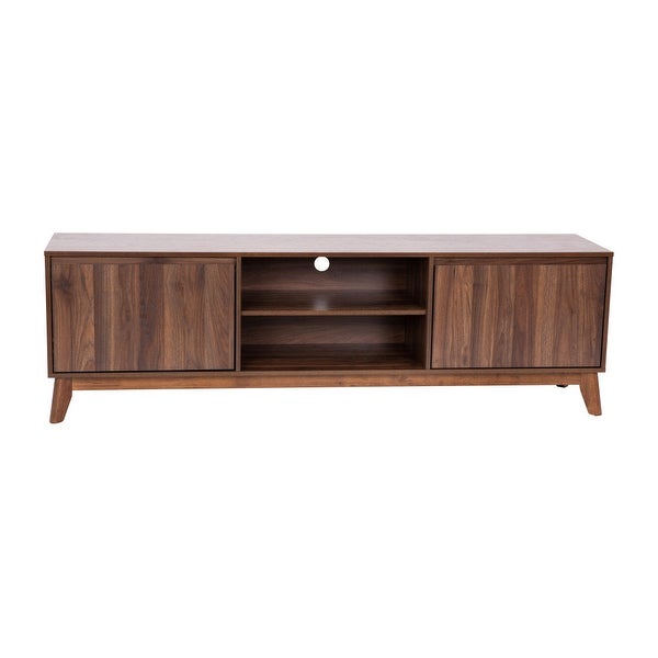 TV Stand with Adjustable Middle Shelf - Dual Soft Close Storage Doors