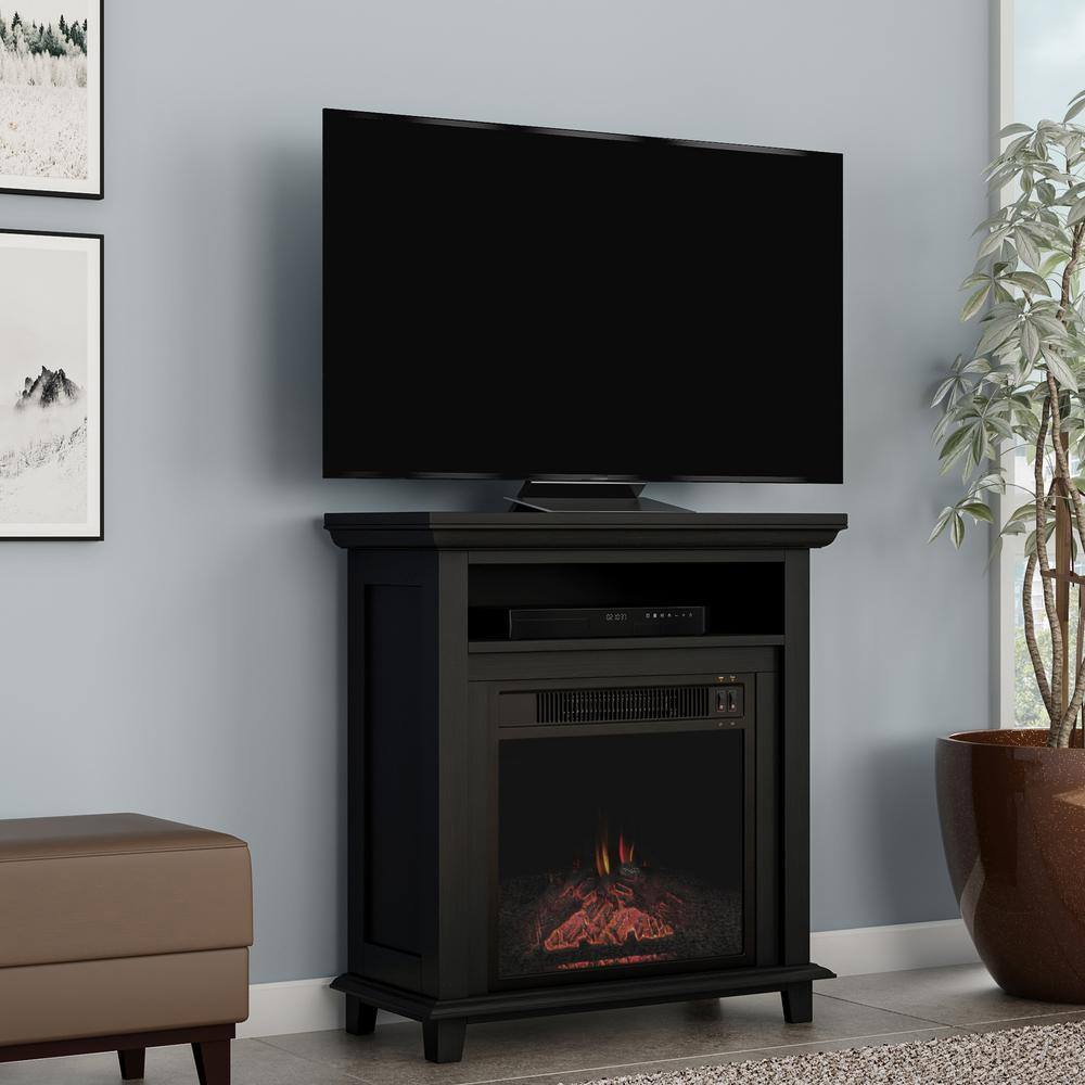 Northwest 32 in. Freestanding Electric Fireplace TV Stand in Black HW0200152