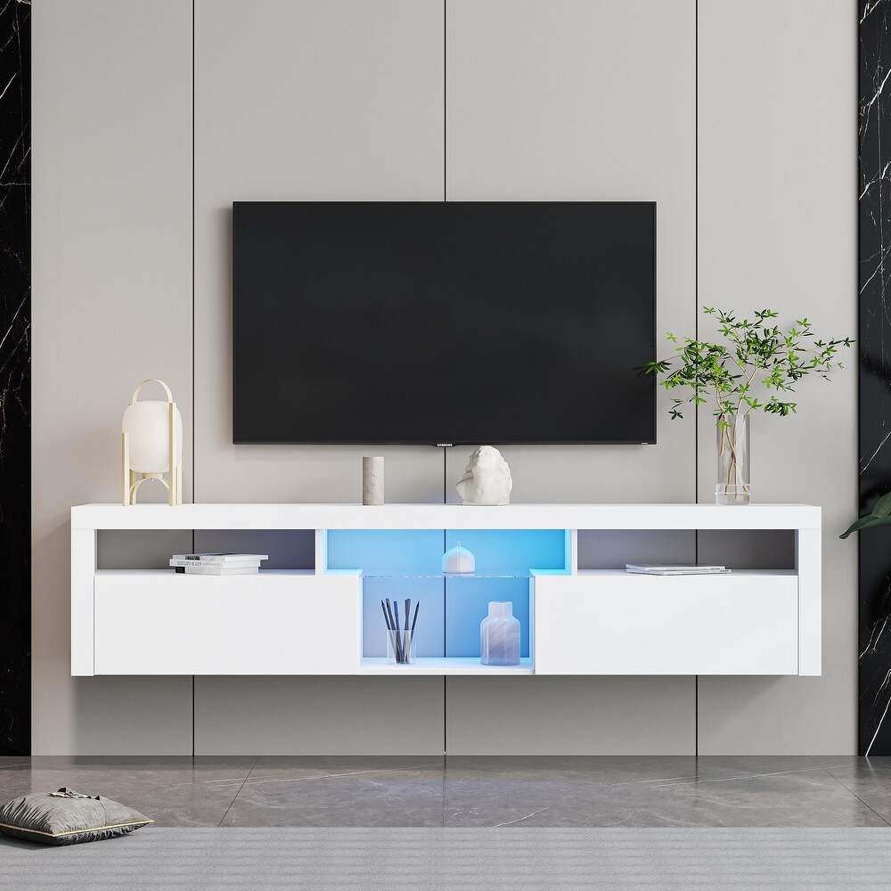 Floating TV Stand Wall Mounted Media Cabinet with LED Lights   78.74\