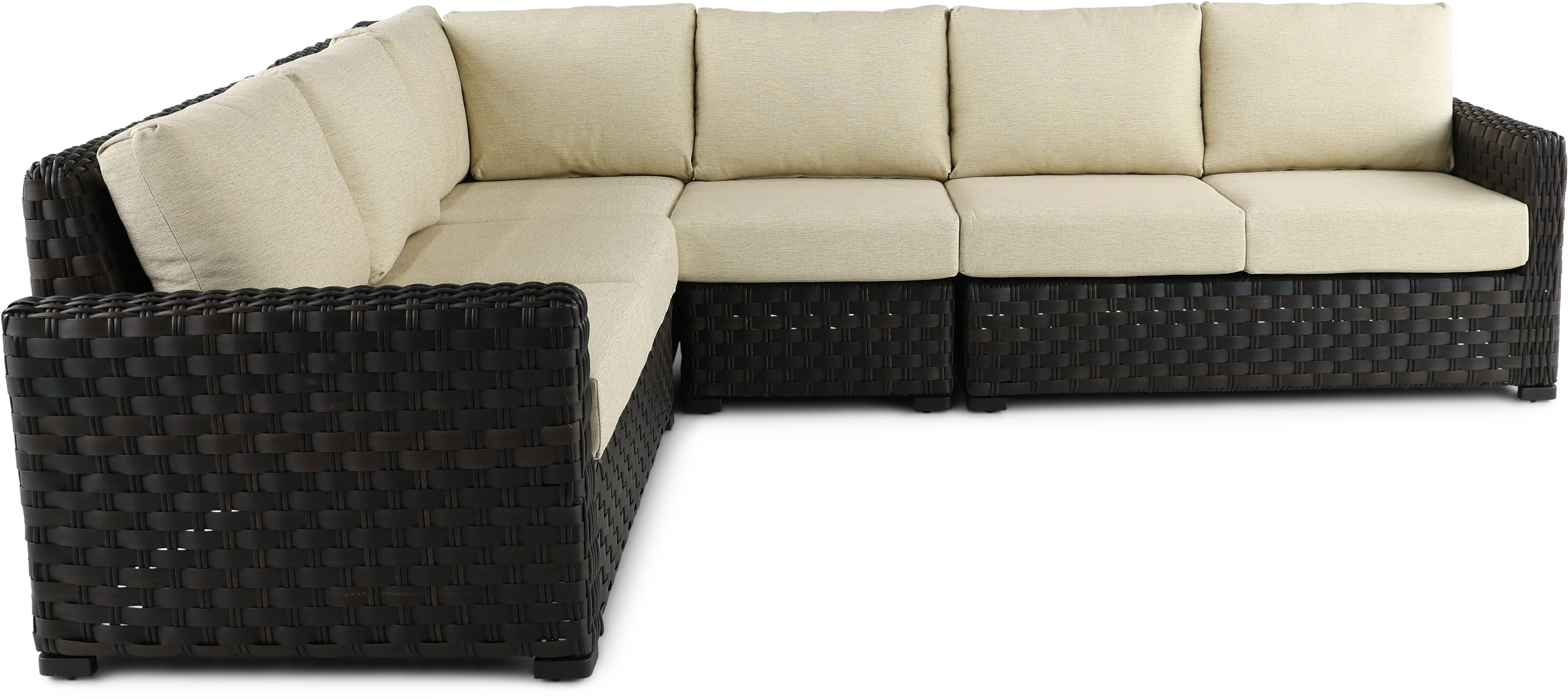 Sunset Woven Wicker 4 Piece Patio Sectional