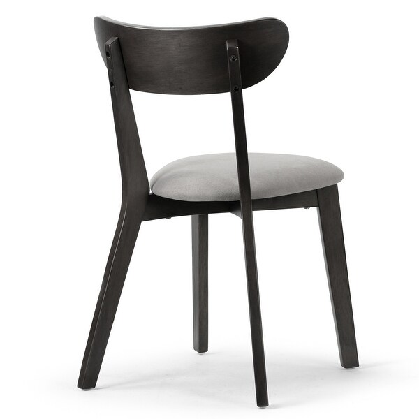 Set of 2 Aspen Black Rubberwood Dining Chair with Upholstered Seat