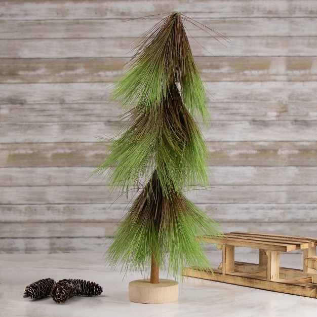 Green And Brown Pine Needle Tree Christmas Decoration