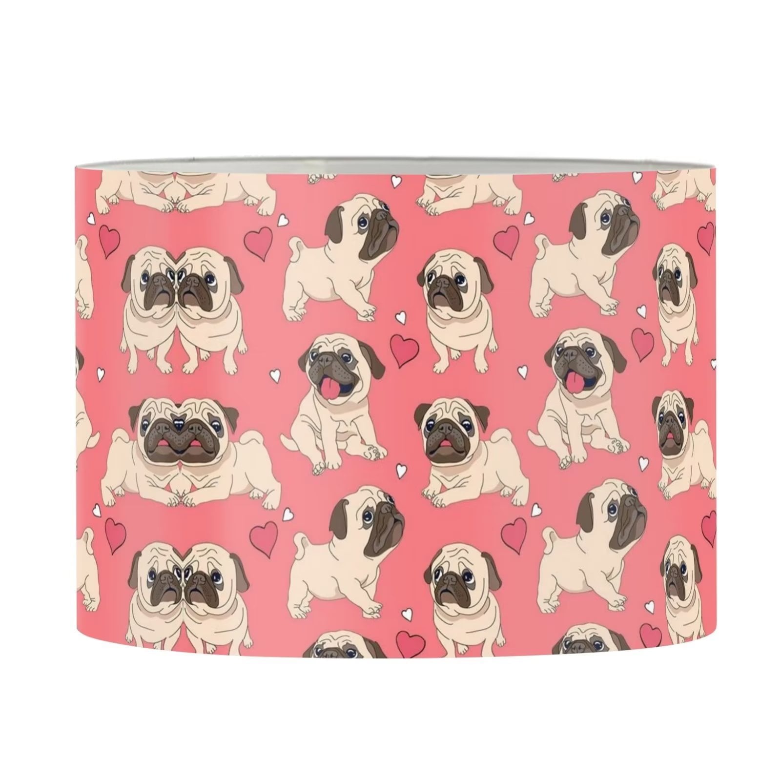 Pzuqiu Pug Dog Lampshades Kids Bedroom Cute Table Lamp Shades Animal Print Small Lampshade for Living Room Round Floor Lamp Shade