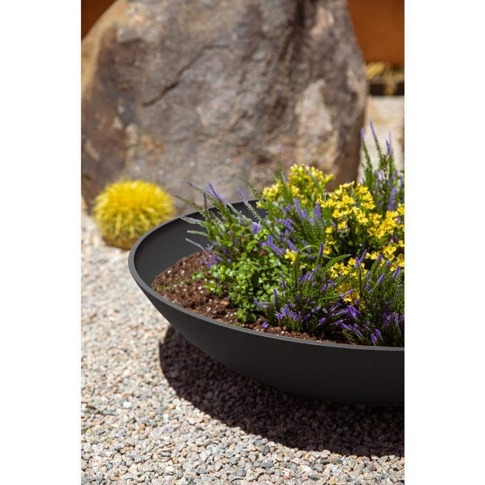 Veradek Lane Bowl 32 in. Black Plastic Round Planter LBV32B