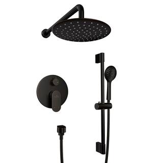 Mondawe Retro Series 3-Spray Patterns with 1.8 GPM 9 in. Rain Wall Mount Dual Shower Heads with Handheld in Oil-Rubbed Bronze MD-A3816-ORB