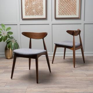 Barron Charcoal and Walnut Upholstered Dining Chairs (Set of 2) 10819